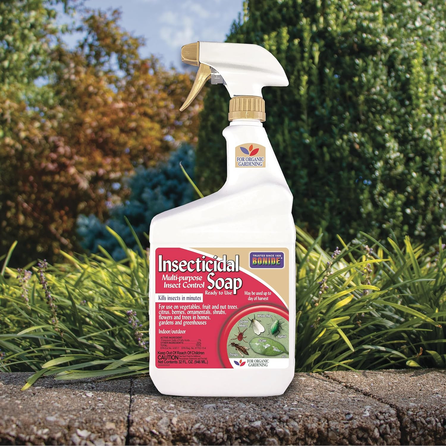 Insecticidal Soap, 32 Oz Ready-To-Use Spray Multi-Purpose Insect Control for Org