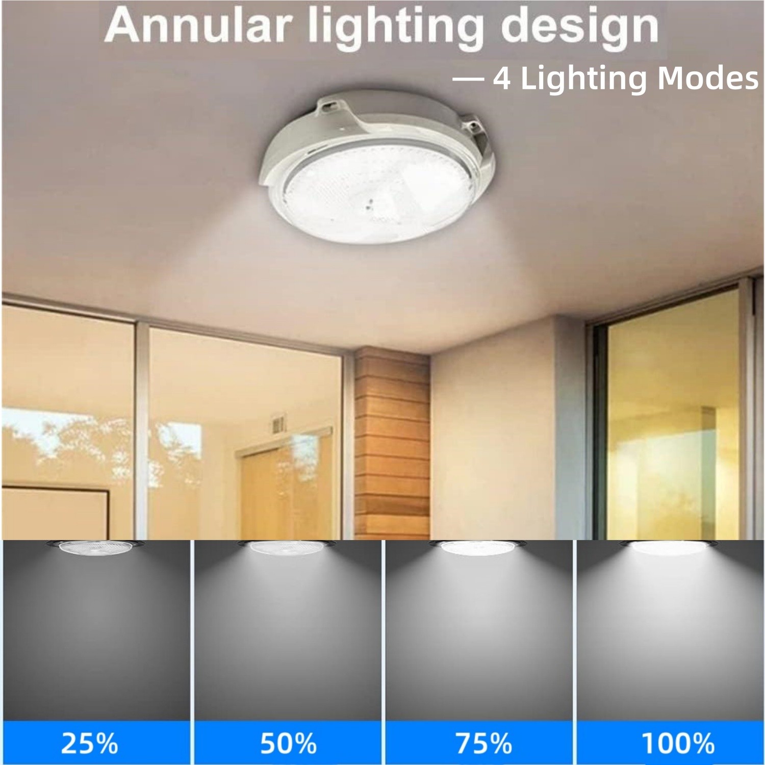 2Pack 7.87in LED Solar Ceiling Light Outdoor 100W Garden Home Shed Pendant Lamp