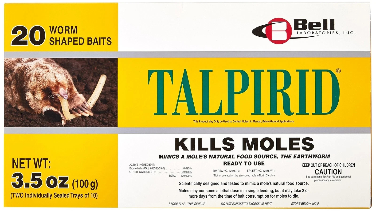 Bell Labs TALPIRID 7150 Bait Worms – 20 Count