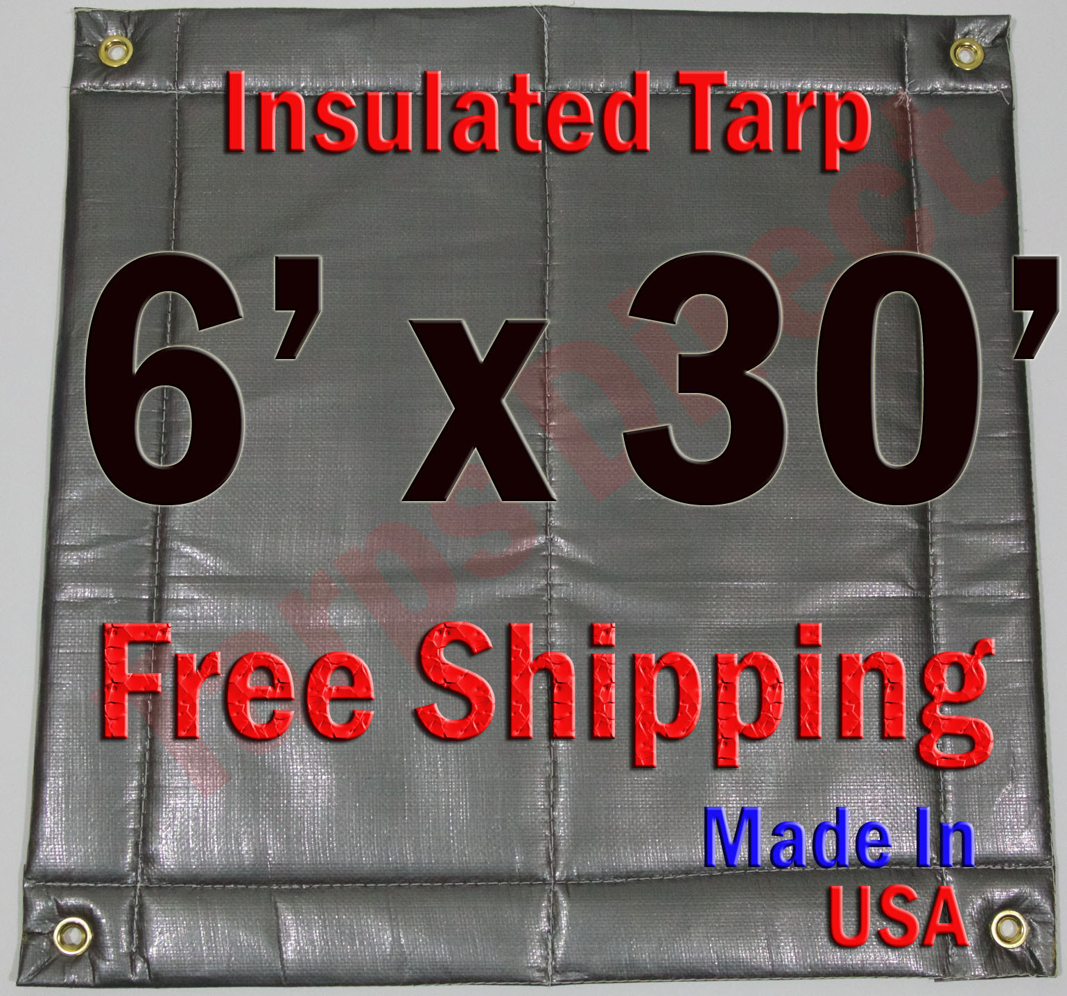6′ x 30′ Insulated Poly Tarp 1/4″ Foam Core Concrete Padding Wall Cushion Kiln