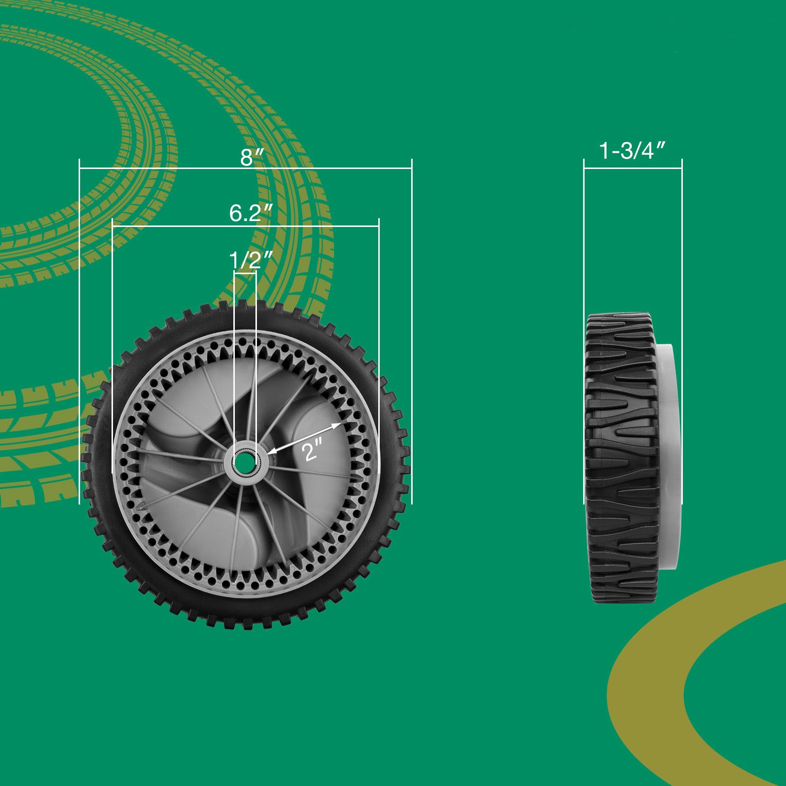 8″ Lawn Mower Wheel Set Front Drive For Craftsman 583719501 194231X427 917376746
