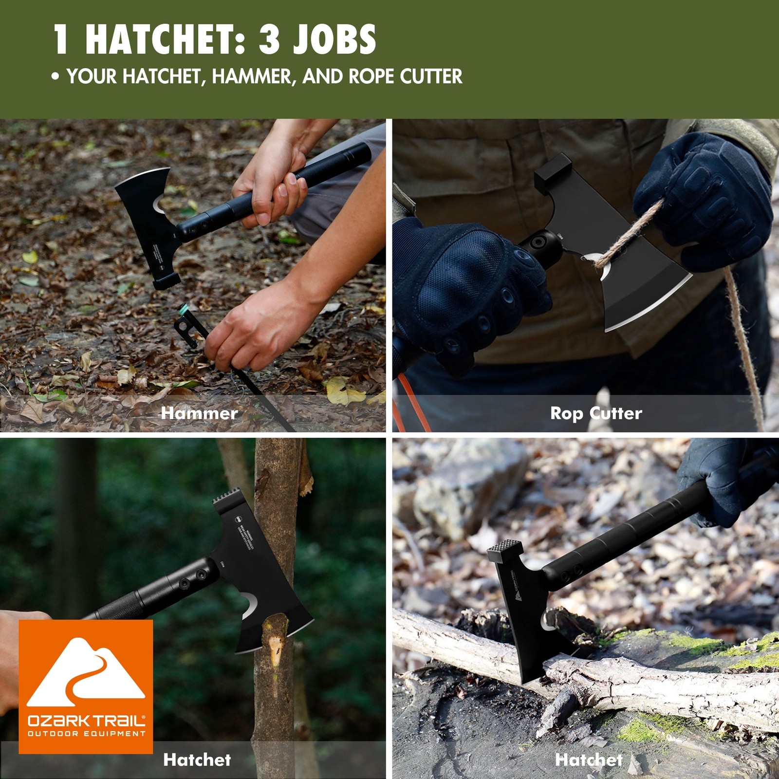 30-in-1 15.35″ Shovel/Hatchet Combo Set with Hard Carrying Case