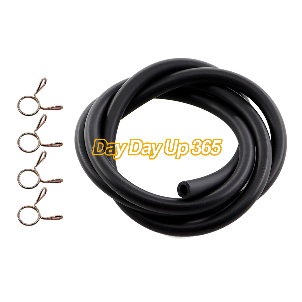 3 feet 1/4″ ID x 3/8″ OD Fuel Line Gas Hose Tubing 1/4 INCH ID + 4 Spring Clamp