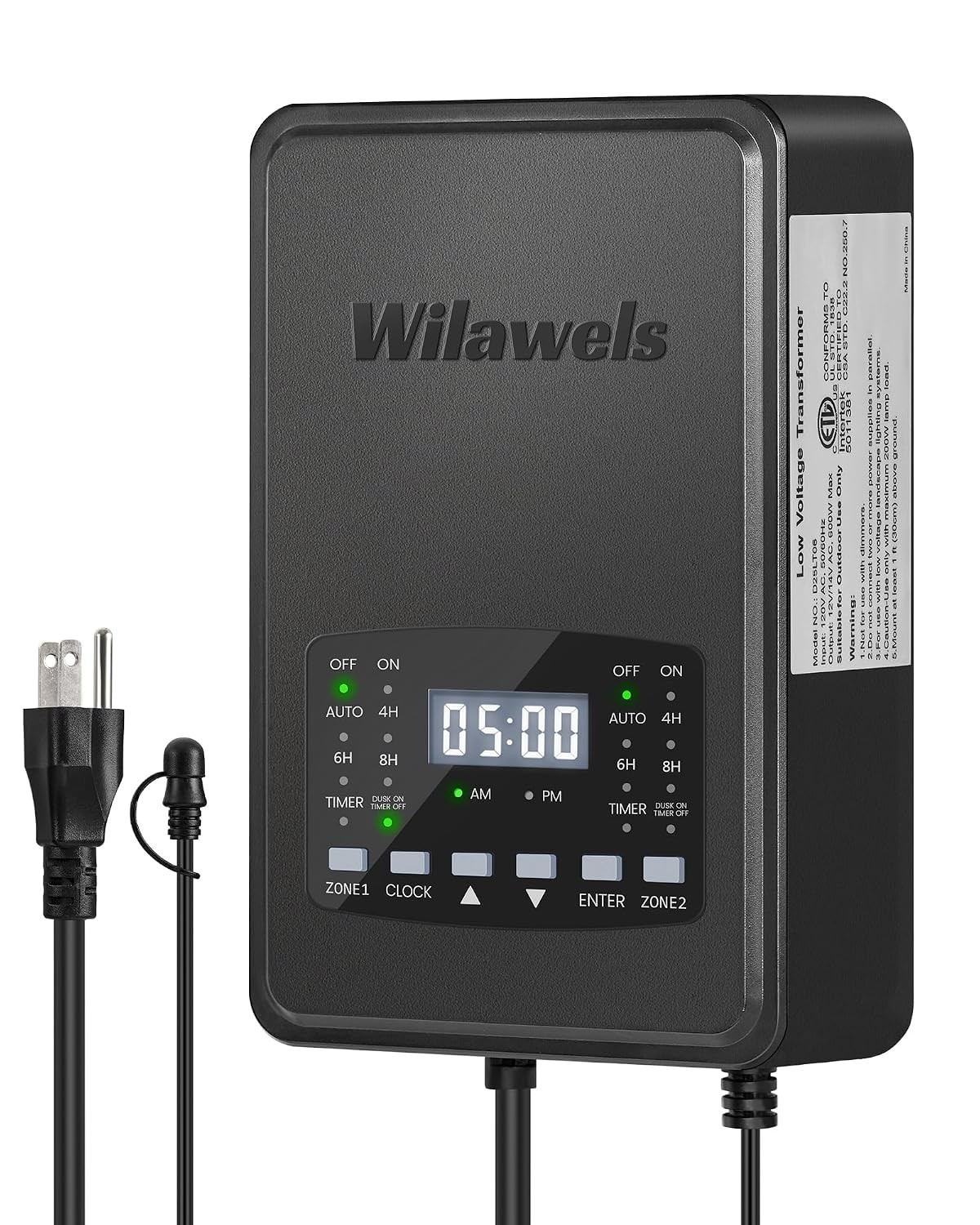 300W Low Voltage Landscape Transformer, 2 Zone Independent Control Landscape Lig