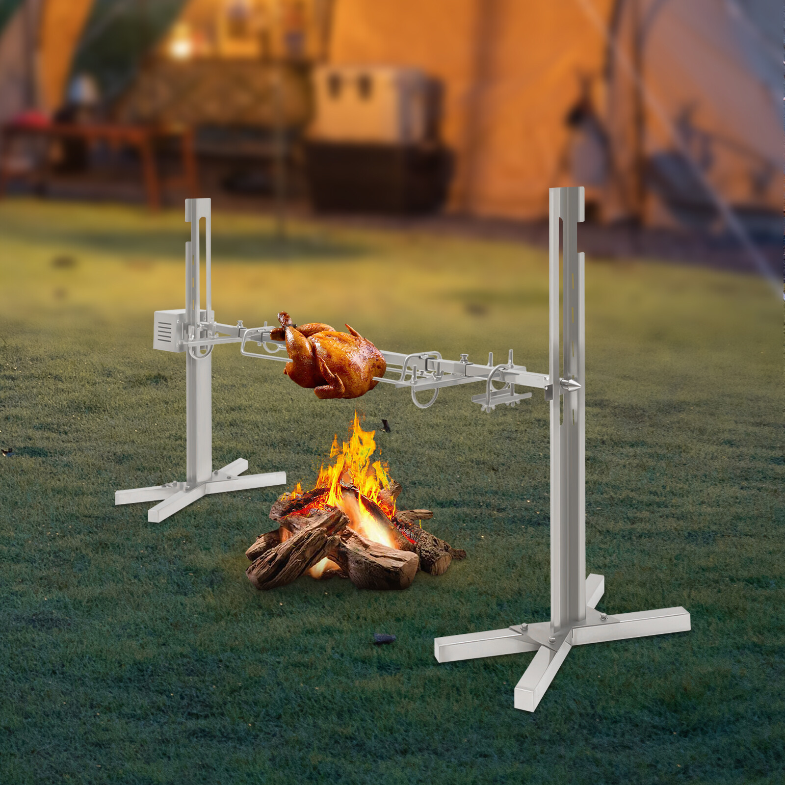 15W Electric Rotisserie Roaster Motor BBQ 53” Picnic Outdoor Pig Chicken Grill