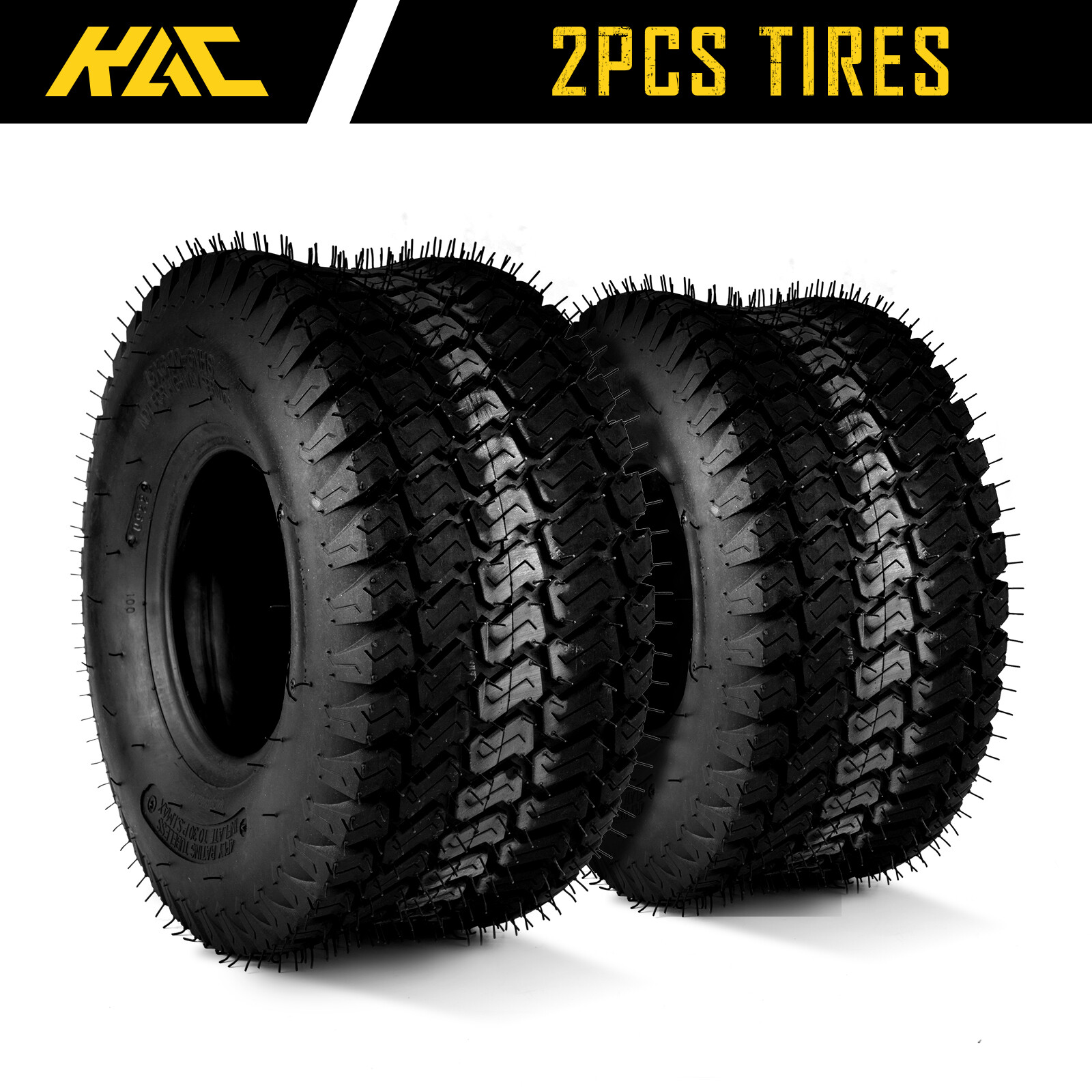 Pair 15×6-6 Turf Tire 4 Ply for Lawn Mower Tractor 15x6x6 Tubeless 15x6x6