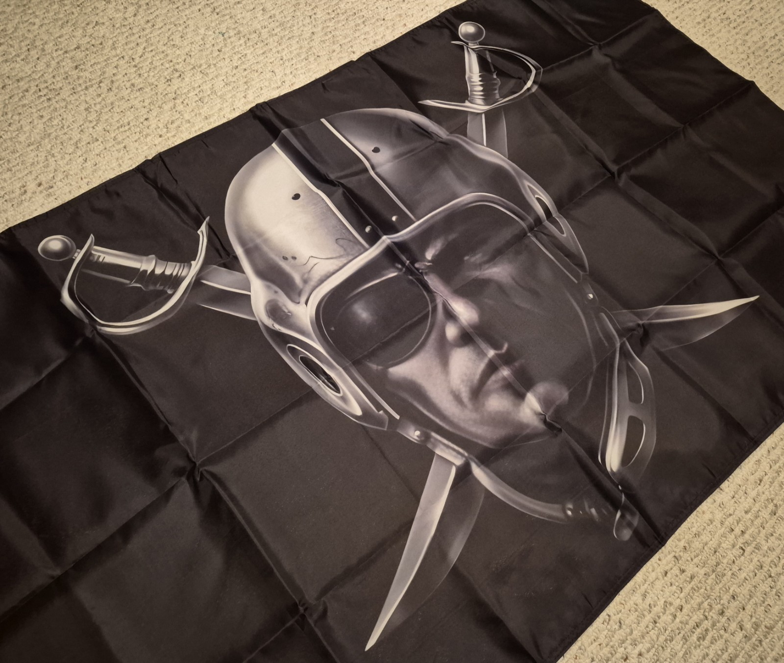 Oakland Los Angeles Las Vegas Raiders NFL Tailgate Flag 3×5 ft Black/Gray RN4L
