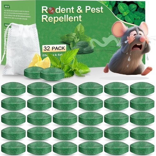 Mouse Rodent Repellent, 32 Pack Peppermint Oil to Repel Mice and Rats– Works for