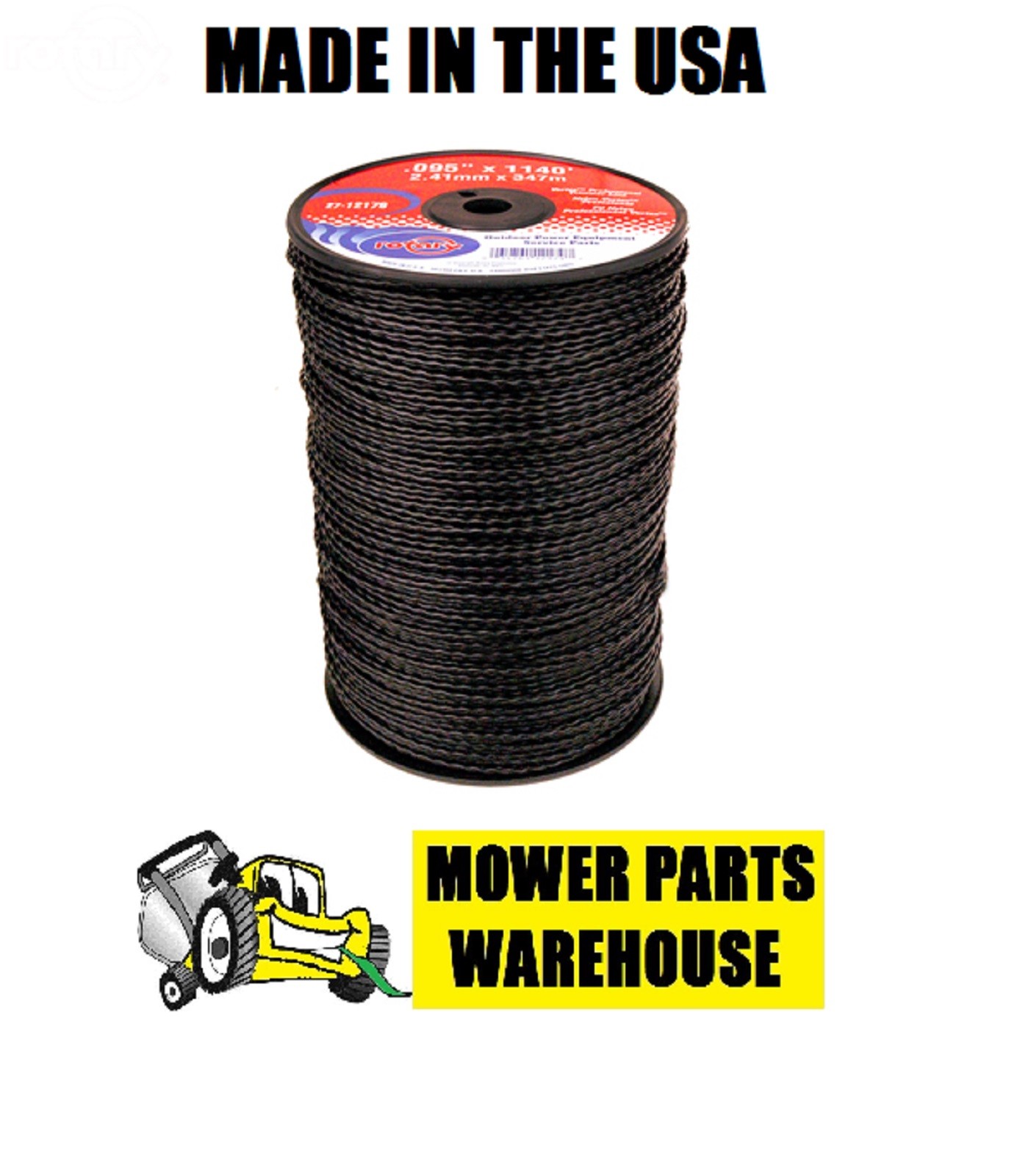 BLACK PROFESSIONAL VORTEX TWISTED TRIMMER LINE .095 1140′ SPOOL MADE IN THE USA