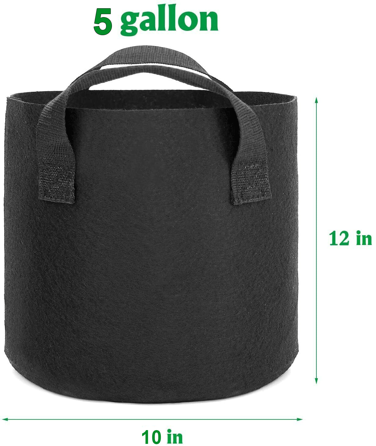 5/10 Pk Plant Grow Bags Thickened Nonwoven Fabric Pot Nursery Soil Bag 5/7Gallon