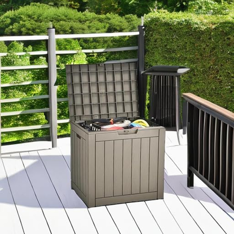 31 Gallon Outdoor Storage Deck Box, Waterproof Resin Package Delivery and Storag