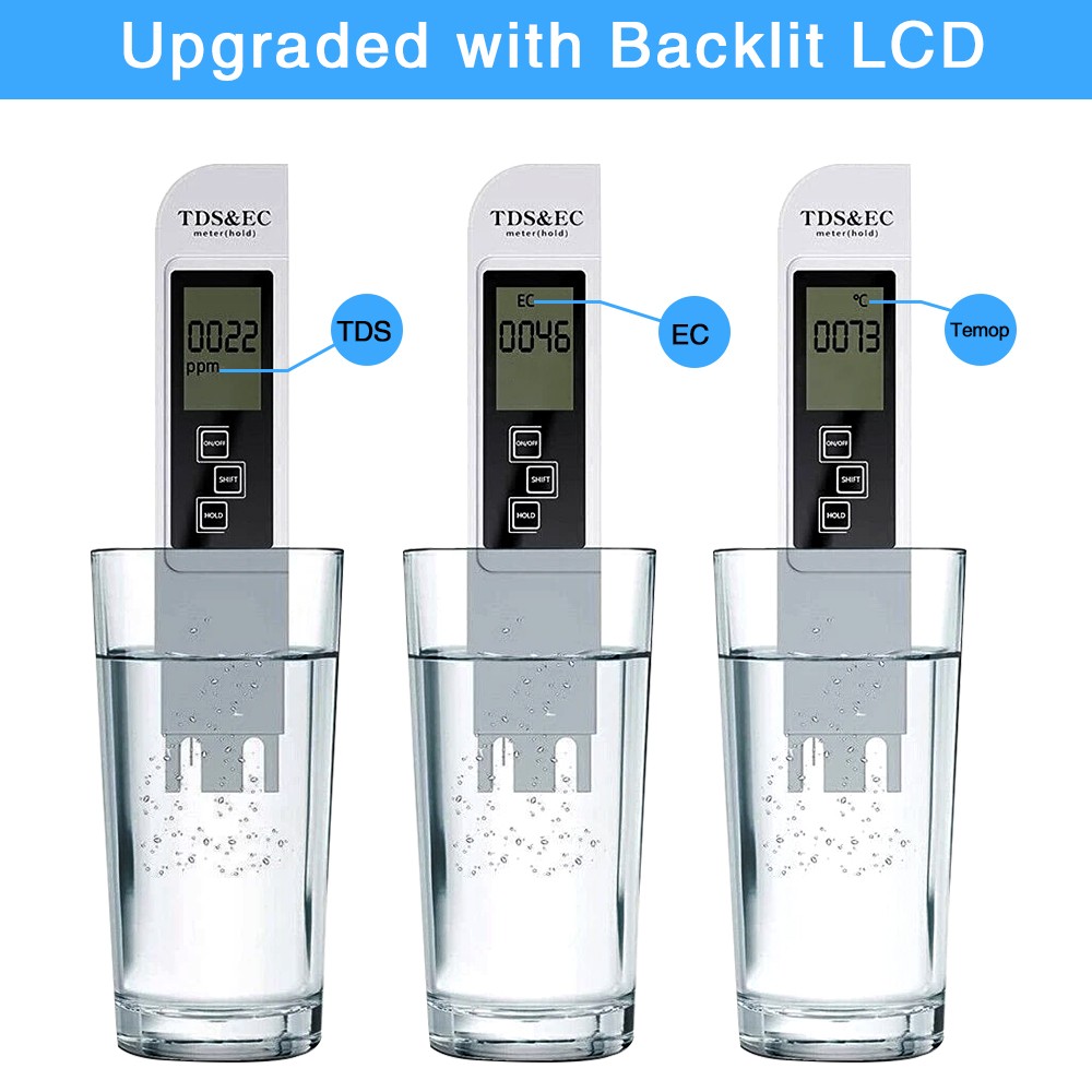 2pc 0-9990ppm TDS Meter Digital Tester Water Quality Testing Kits Drinking Water