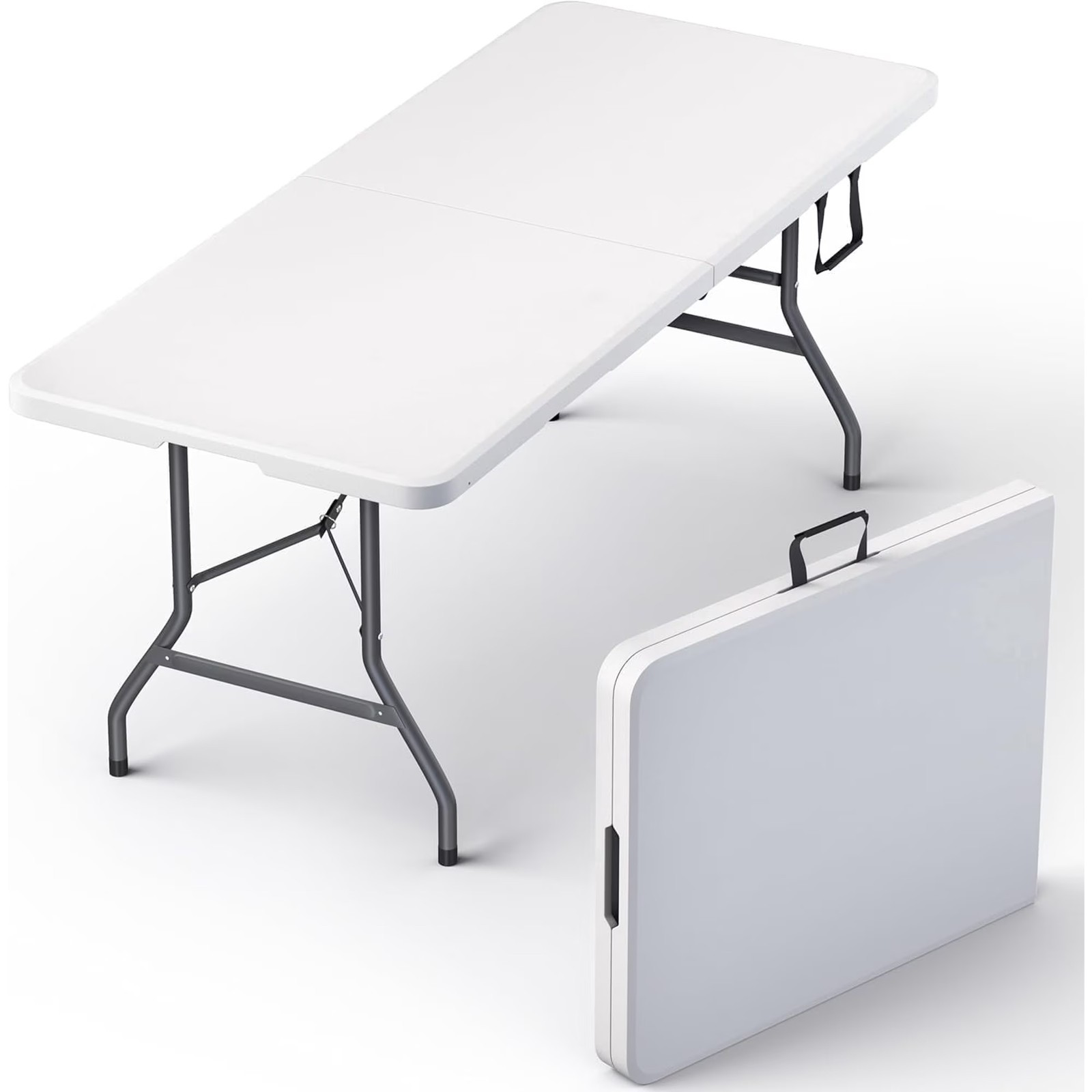 6FT Folding Table Heavy Duty Portable Plastic Picnic Party Camping Utility White