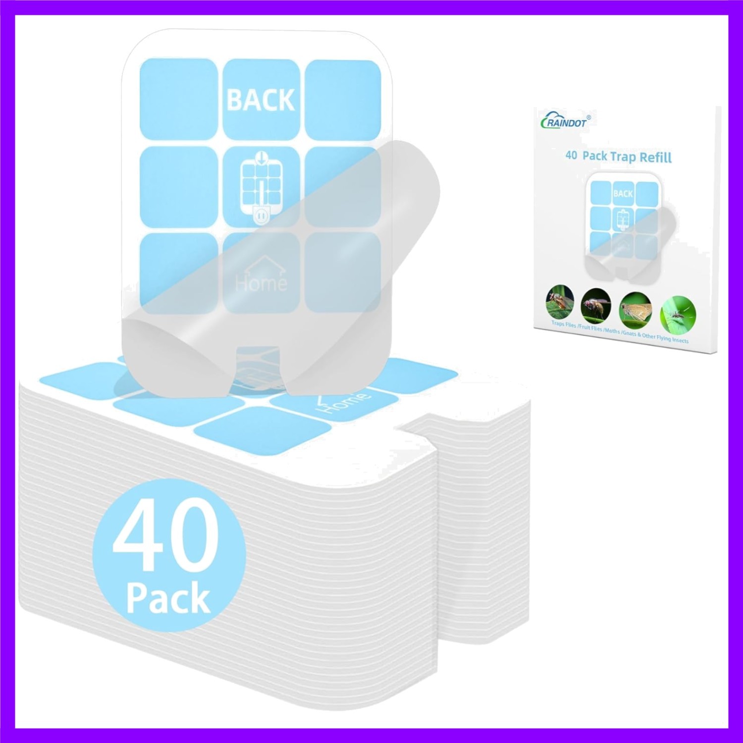 40 Pack Fly Trap Refill Compatilble with Safer Home Fly Trap Refill Flying Insec