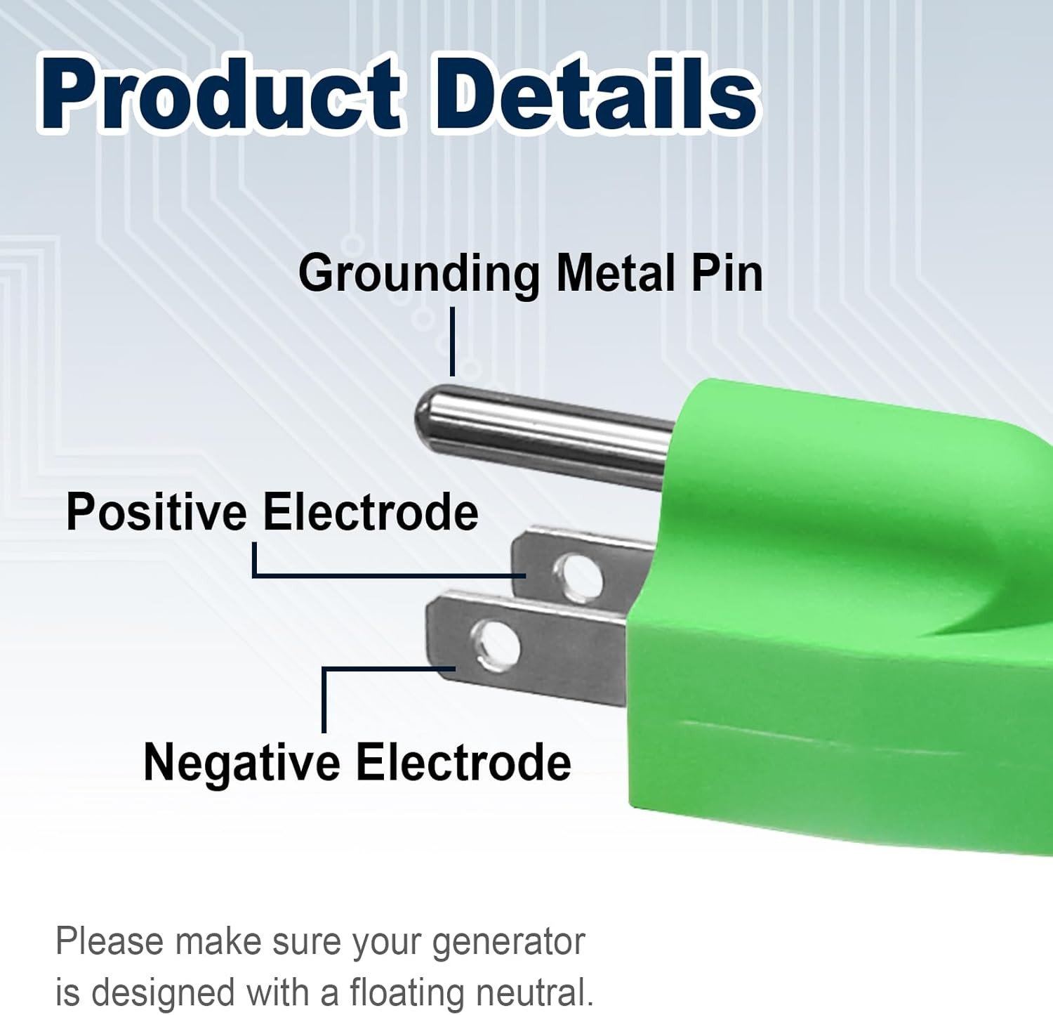 2 Pack Neutral Ground Bonding Plug for Portable Inverter Generator, Surge Protec