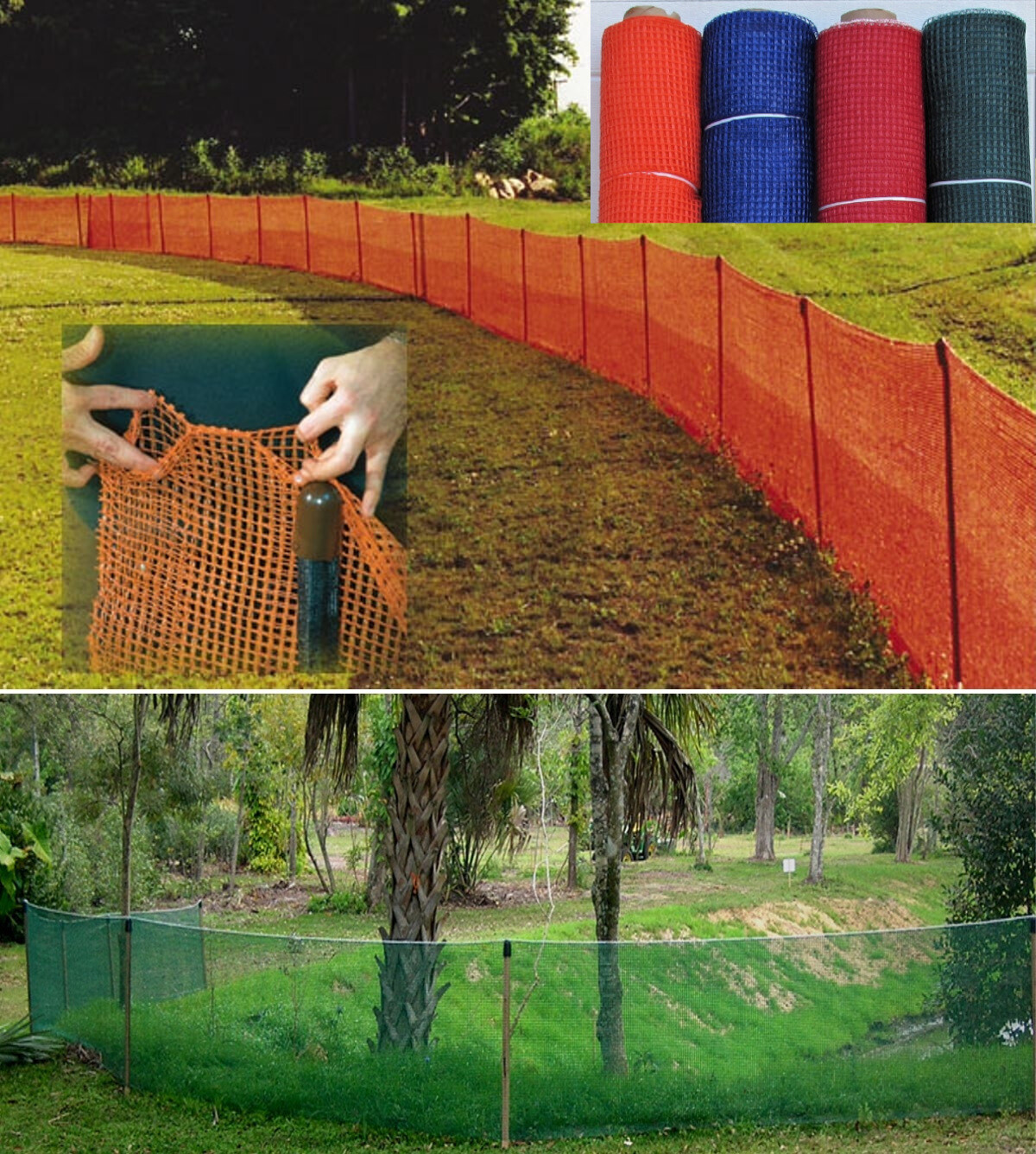 Pocket Garden Fence 4 x 150′ Green/Orange/Sports Baseball Outfield Snow