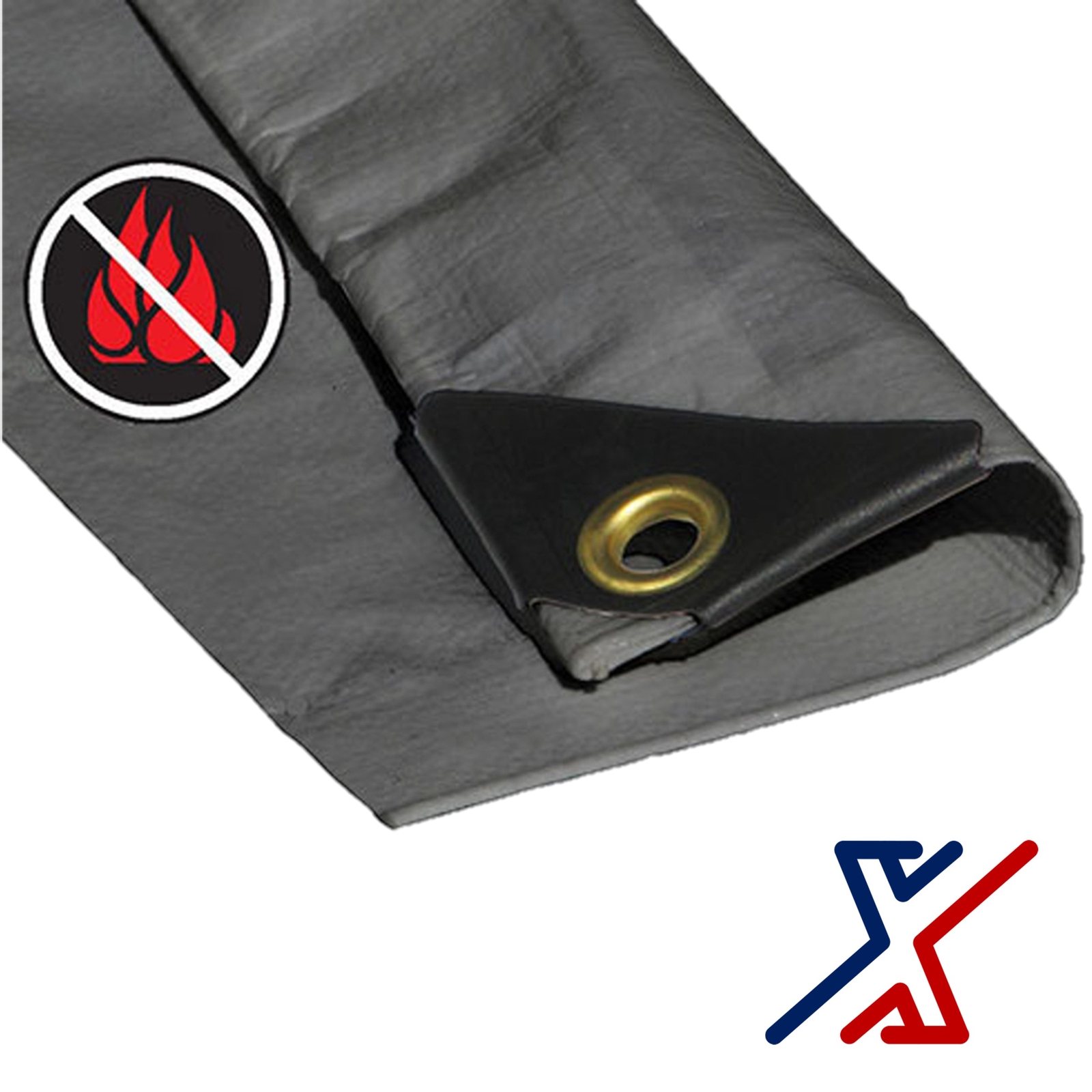 8 x 40 Silver Color 12 Mil Fire Retardant Heavy Duty Tarp / Canopy by X1Tools