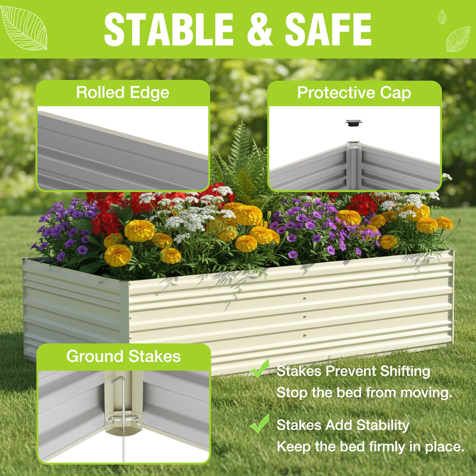 WORKPRO 7.5x4x2ft Rust-Resistant Galvanized Raised Garden Bed for Vegetable