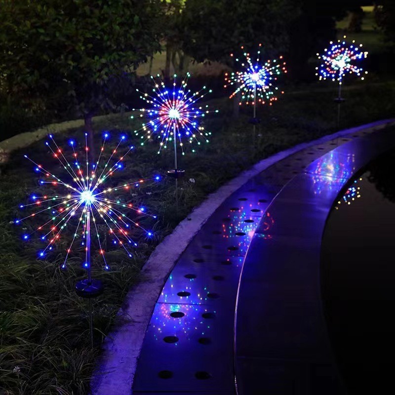 4x 200 LED Solar Firework Garden Lights Outdoor Path Lawn Decor Lamp Waterproof