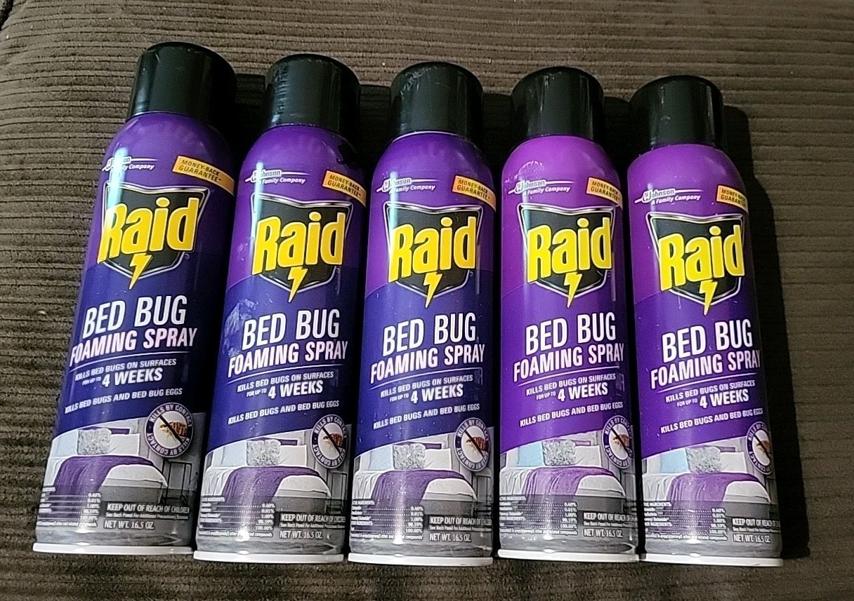 (5) Raid Bed Bug Foaming Spray 16.5oz