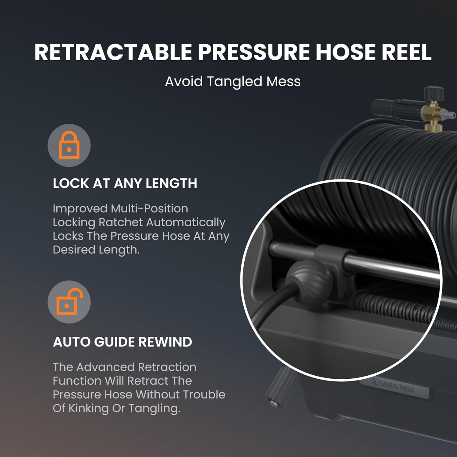 Giraffe Tools 2.2 GPM Electric Pressure Washer Power Washer 100FT Max 2900 PSI