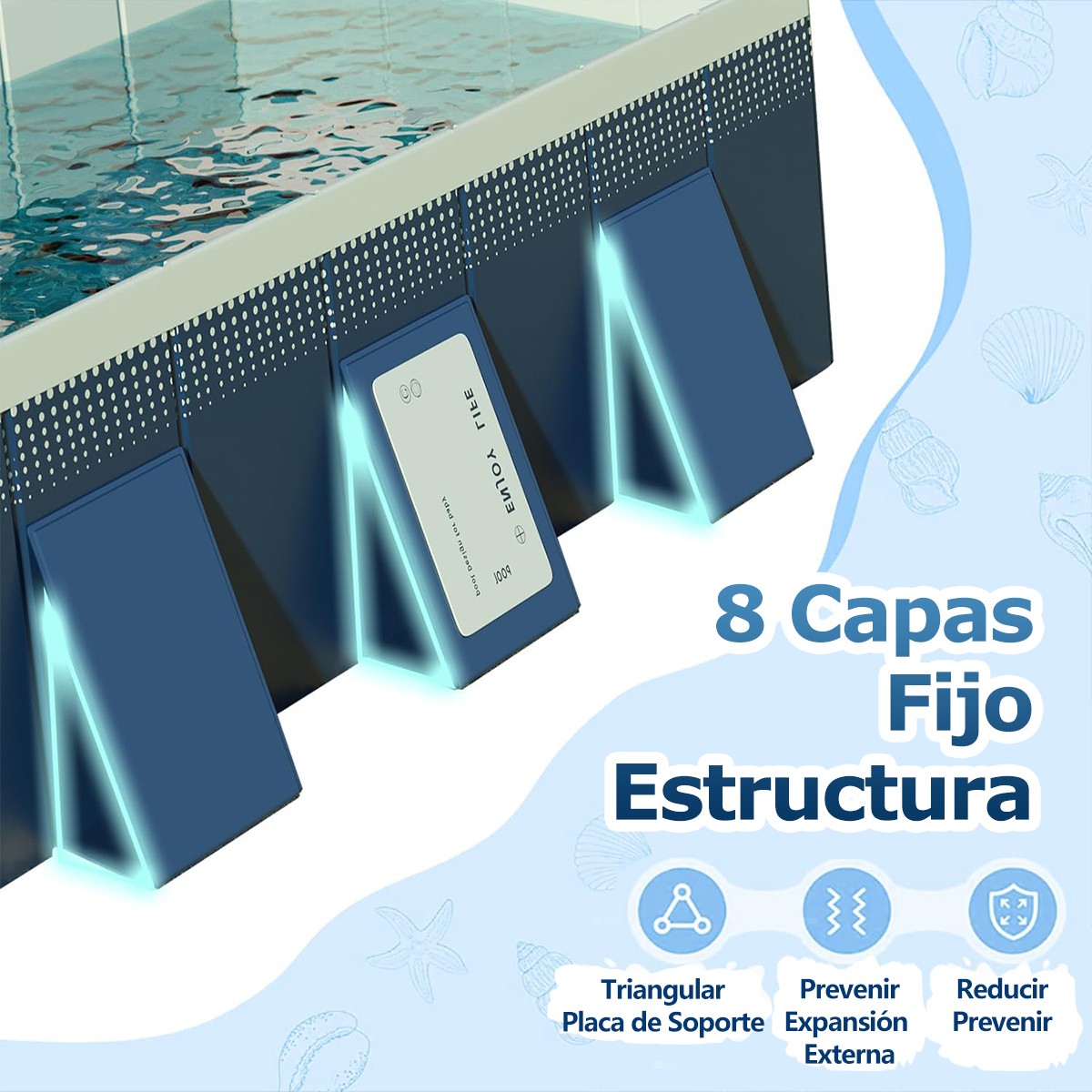 Rectangular Foldable Adult & Kiddie Above Ground Outdoor Swimming Pool 2.1M New