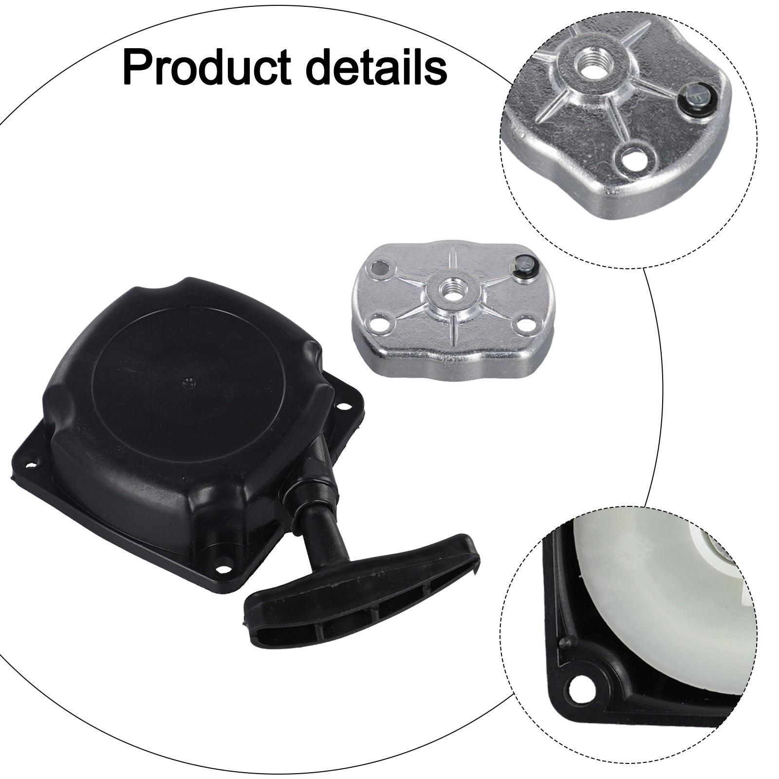 Black and Silver Recoiler for pull Kit for Trimmers and Lawnmowers