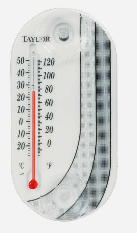 Taylor Stick-On WINDOW THERMOMETER Tube Plastic Indoor/Outdoor 4763