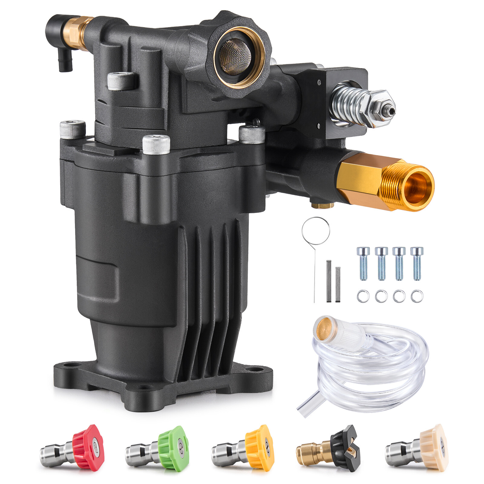 Pressure Washer Pump 3/4″ Shaft Horizontal 3500 PSI 2.5GPM with 5 Nozzles