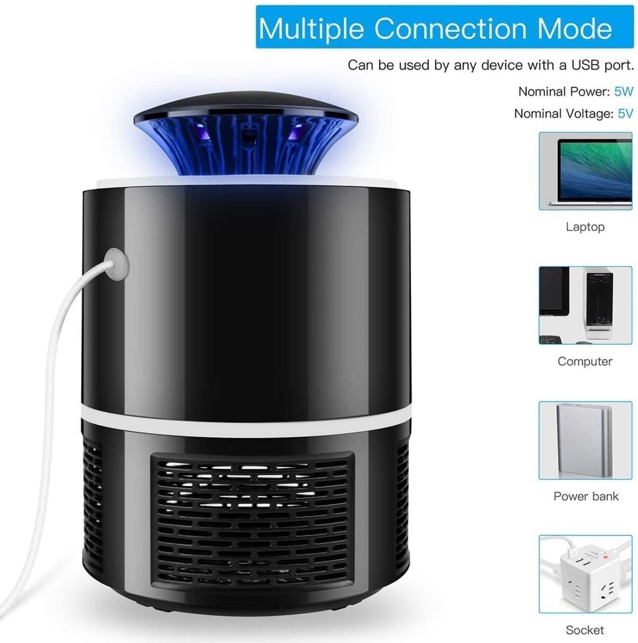 Electric Fly Bug Zapper Mosquito Insect Killer LED Light Trap Pest Control Lamp