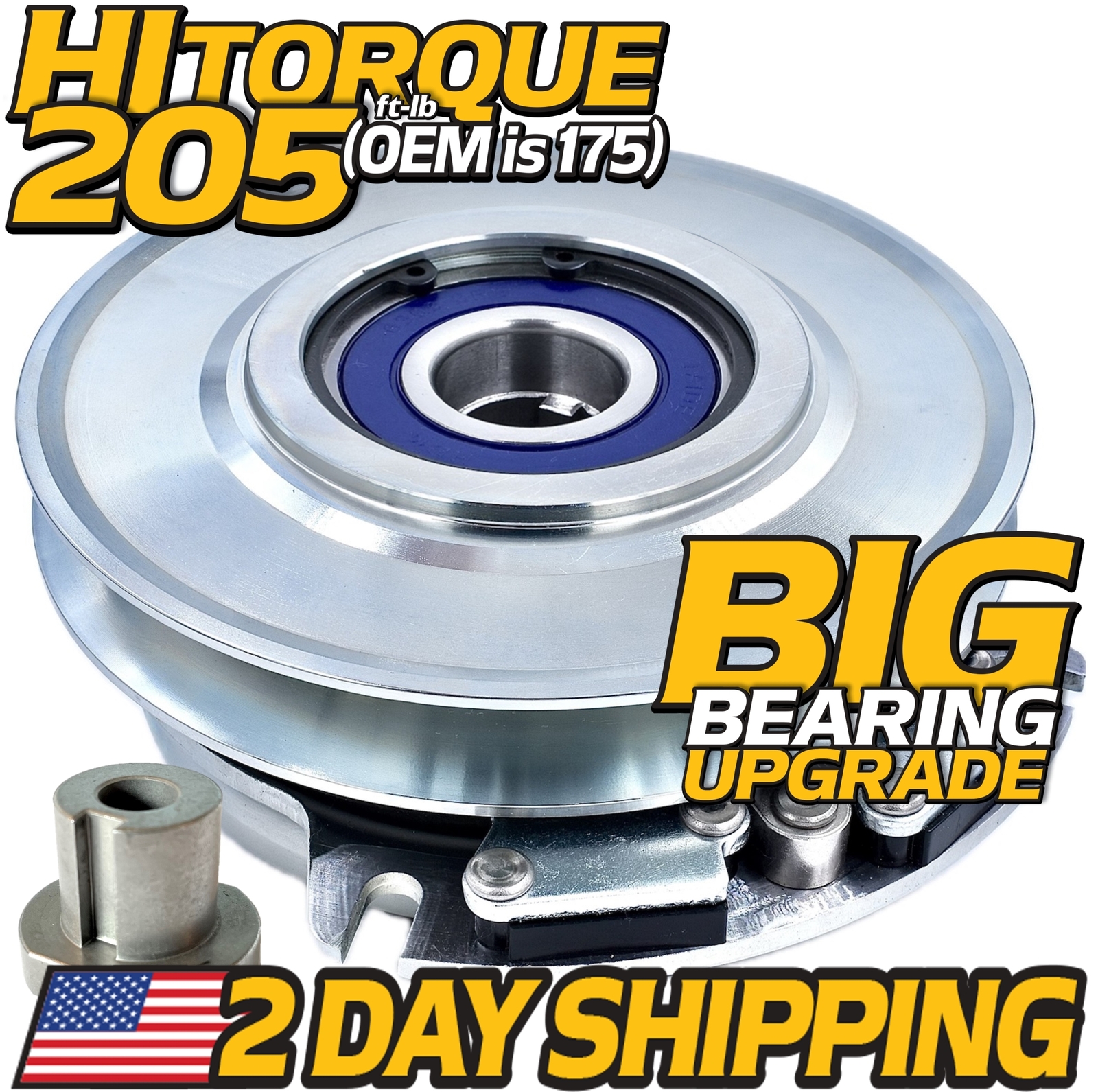 HiTorque 205ftlb (OEM 175) BIGBearing PTO Clutch for Wright Stander 71410020