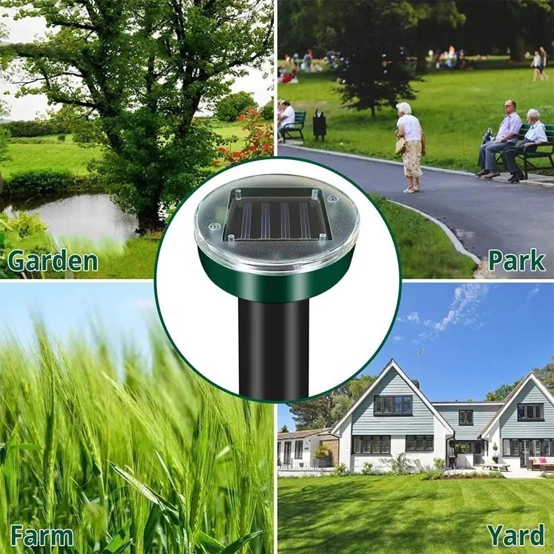 4 PCs Solar Power Ultrasonic Repellent Mice Gopher Mole Snake Squirrel Repeller