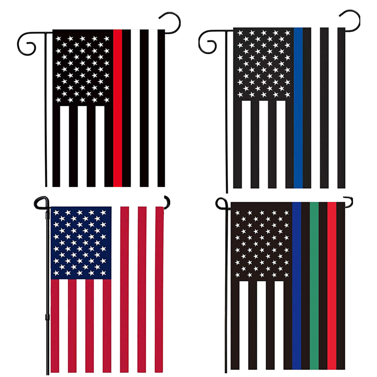 12×18 Inch USA Thin Blue Line Red Line Green Line Garden Flag American Police
