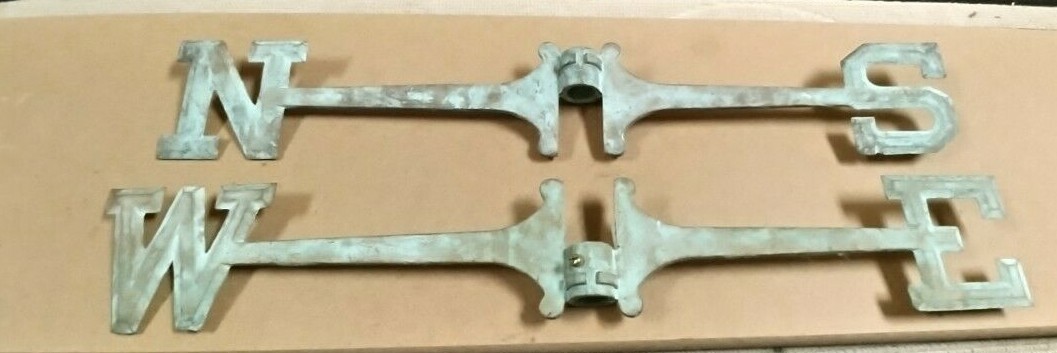 WEATHERVANE DIRECTIONALS 24” BRASS ANTIQUED. FOR WEATHERVANES.FITS 3/4” RODS