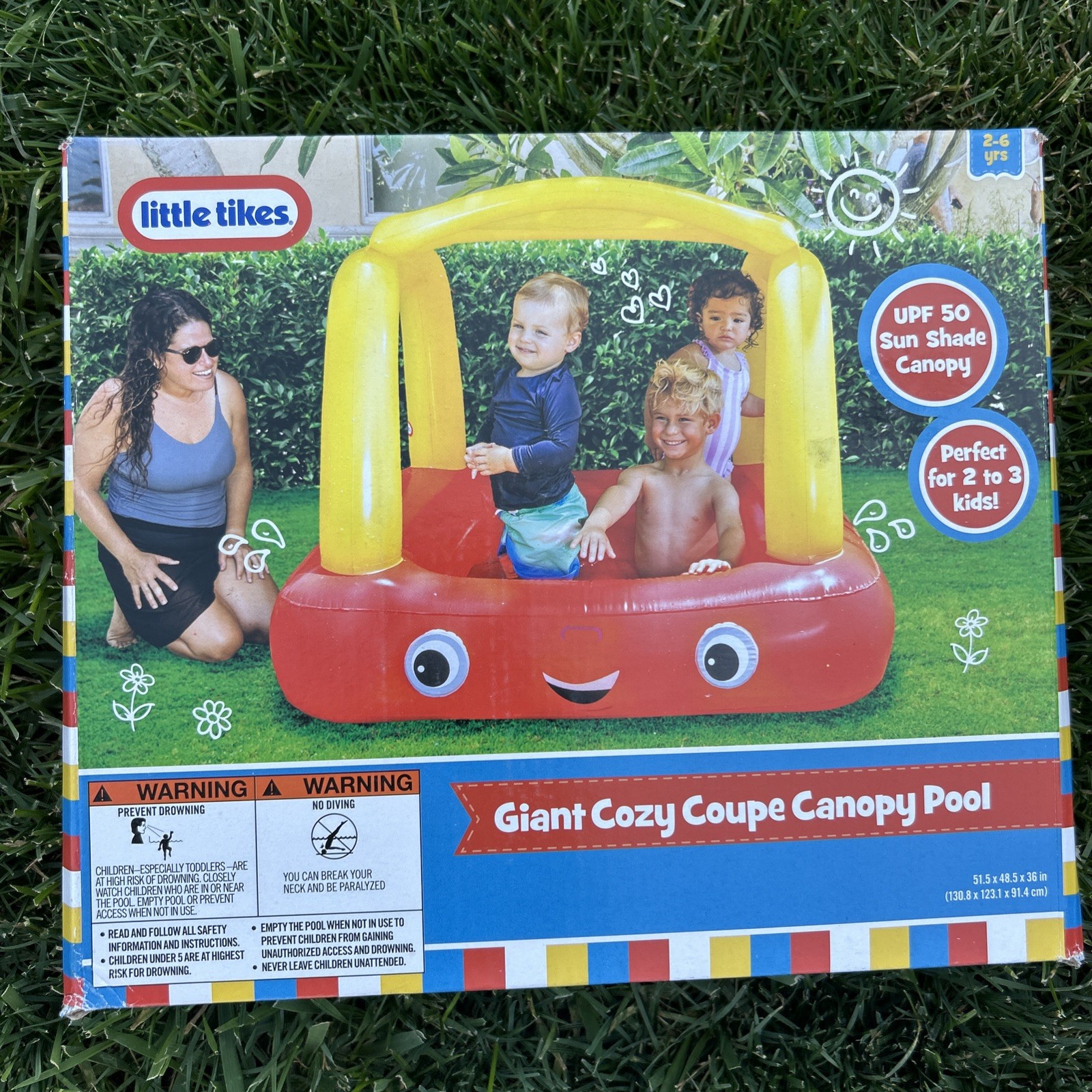 Little Tikes Giant Cozy Coupe Canopy Pool, 2-6 Years, UPF 50 Sun Shade Canopy