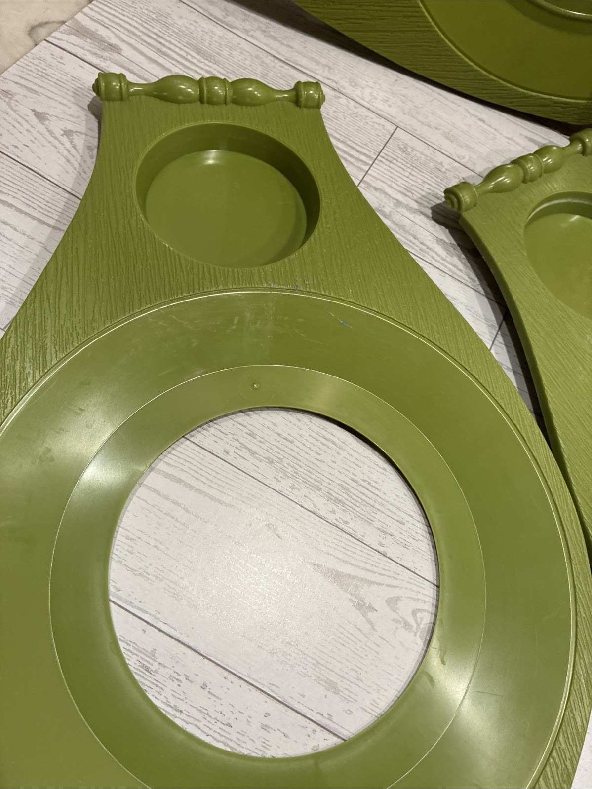 Better Maid Paper Plate and Cup Holders Avocado Green / Orange Set of 9 Vintage