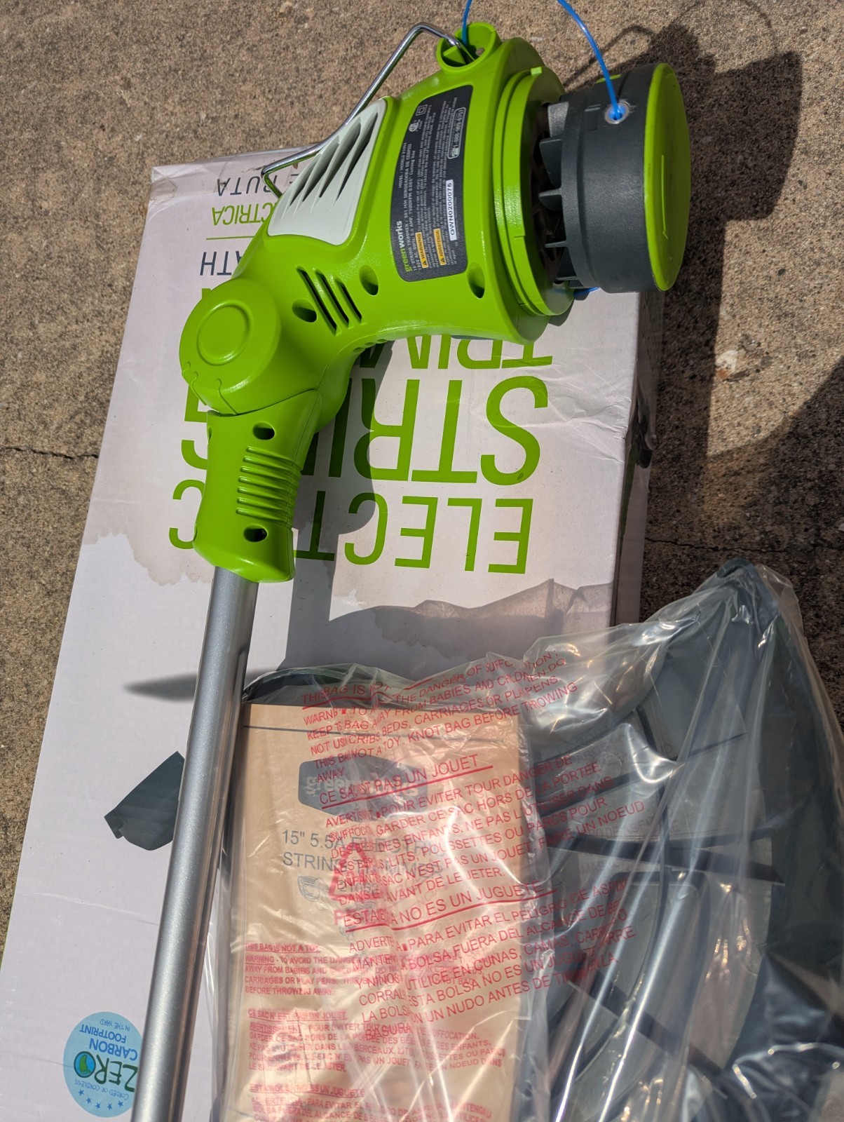 NEW! GREENWORKS ELECTRIC CORDED 15″ 5.5 AMP STRING TRIMMER MODEL 21052