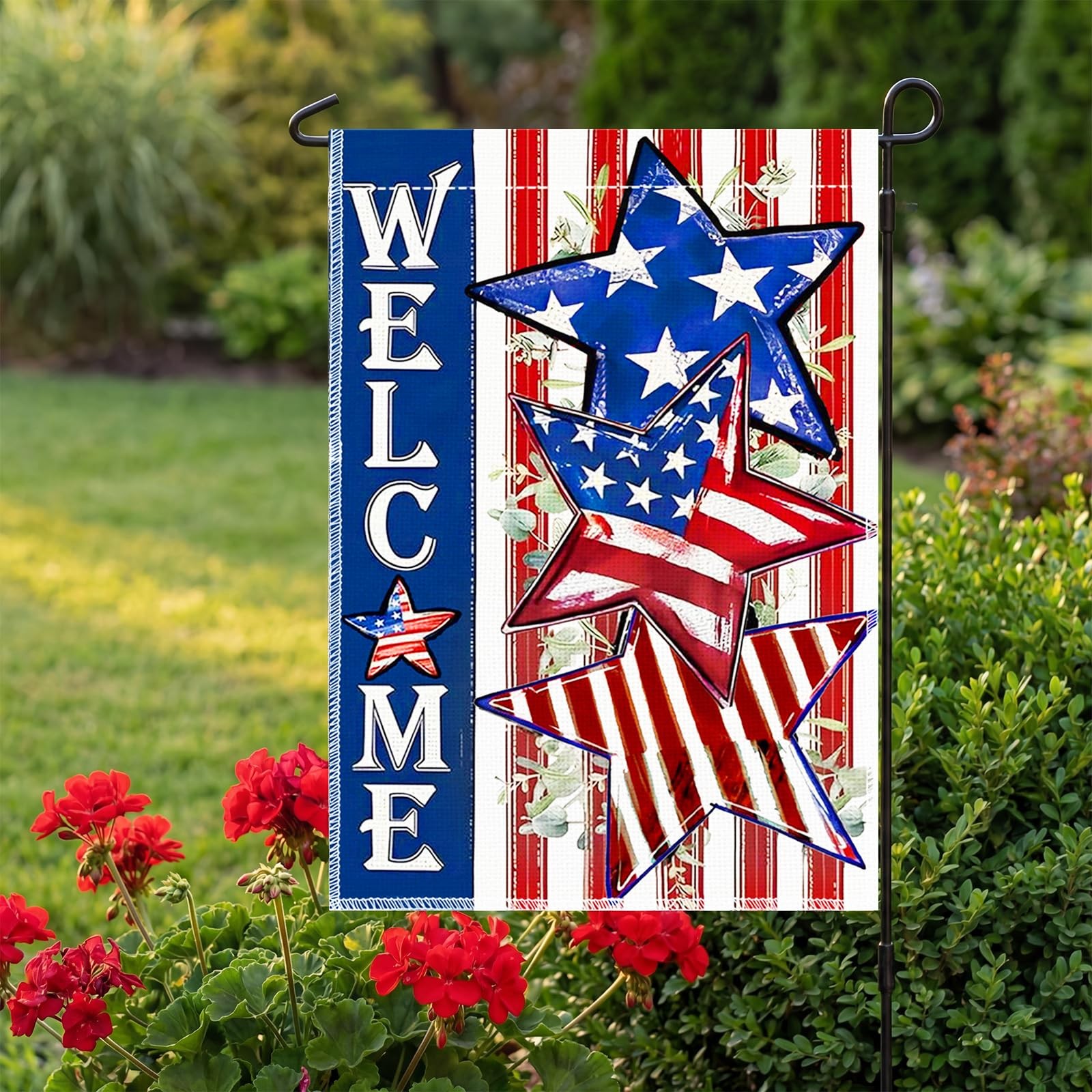 12 x 18 Inches Welcome Garden Flag for Yard Lawn 12 x 18 inches, Multicolor