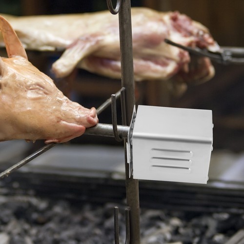 BBQ Pig Lamb Skewer Stainless Steel Roast Rotisserie Roaster Grill Motor 15W