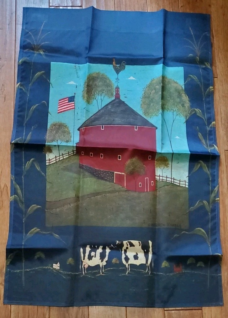 Toland Home Garden Red Round Barn Flag Art FALL Decor Double Sided NEW 23.5×36″