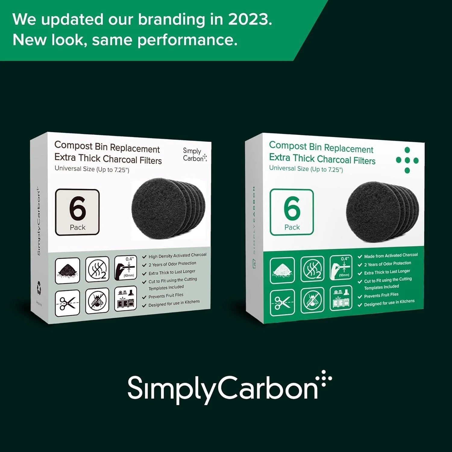 Extra Thick Replacement Filters for Kitchen Compost Bins x6