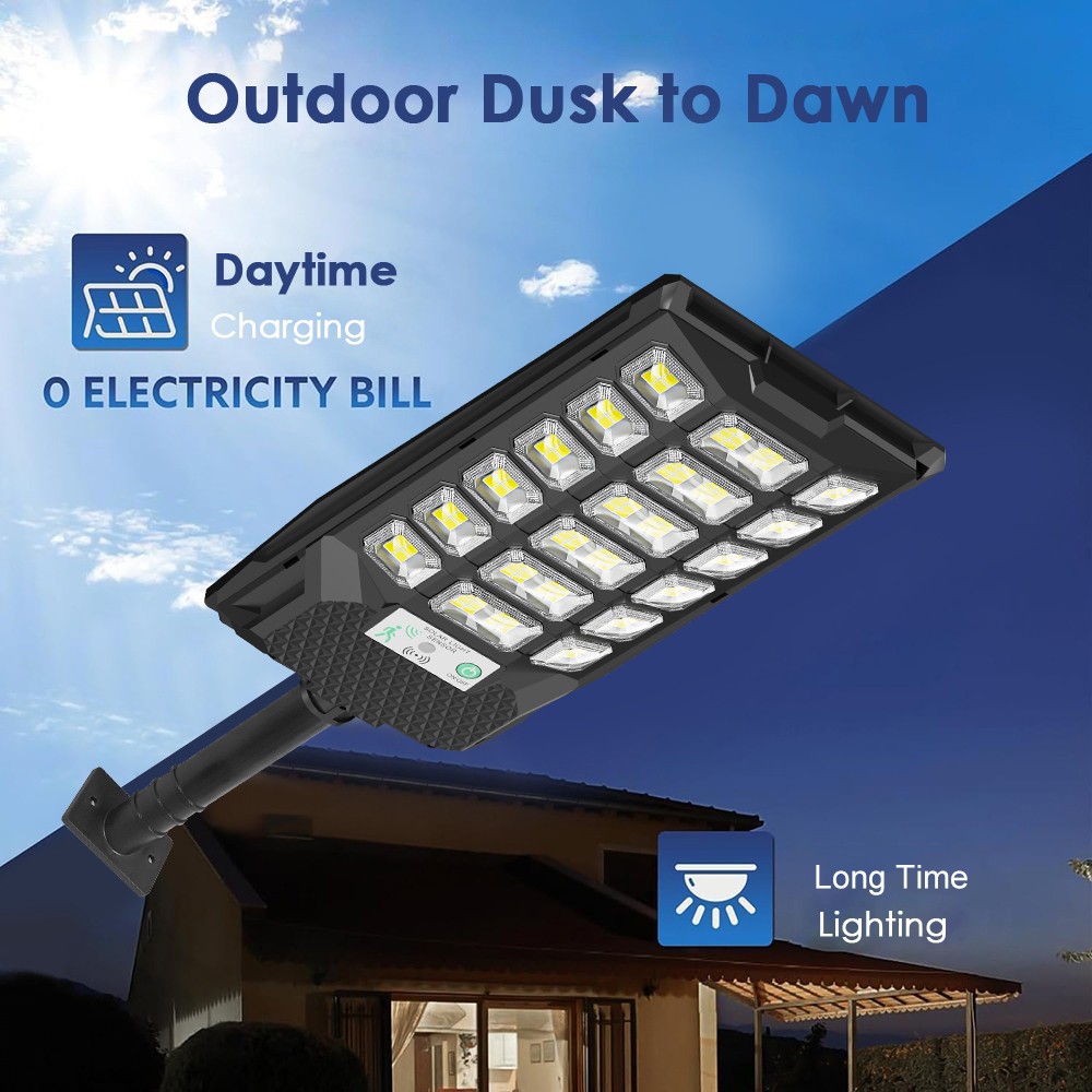 2 Pack Commercial 1000000LM LED Dusk to Dawn Solar Street Light Road Area Lamp