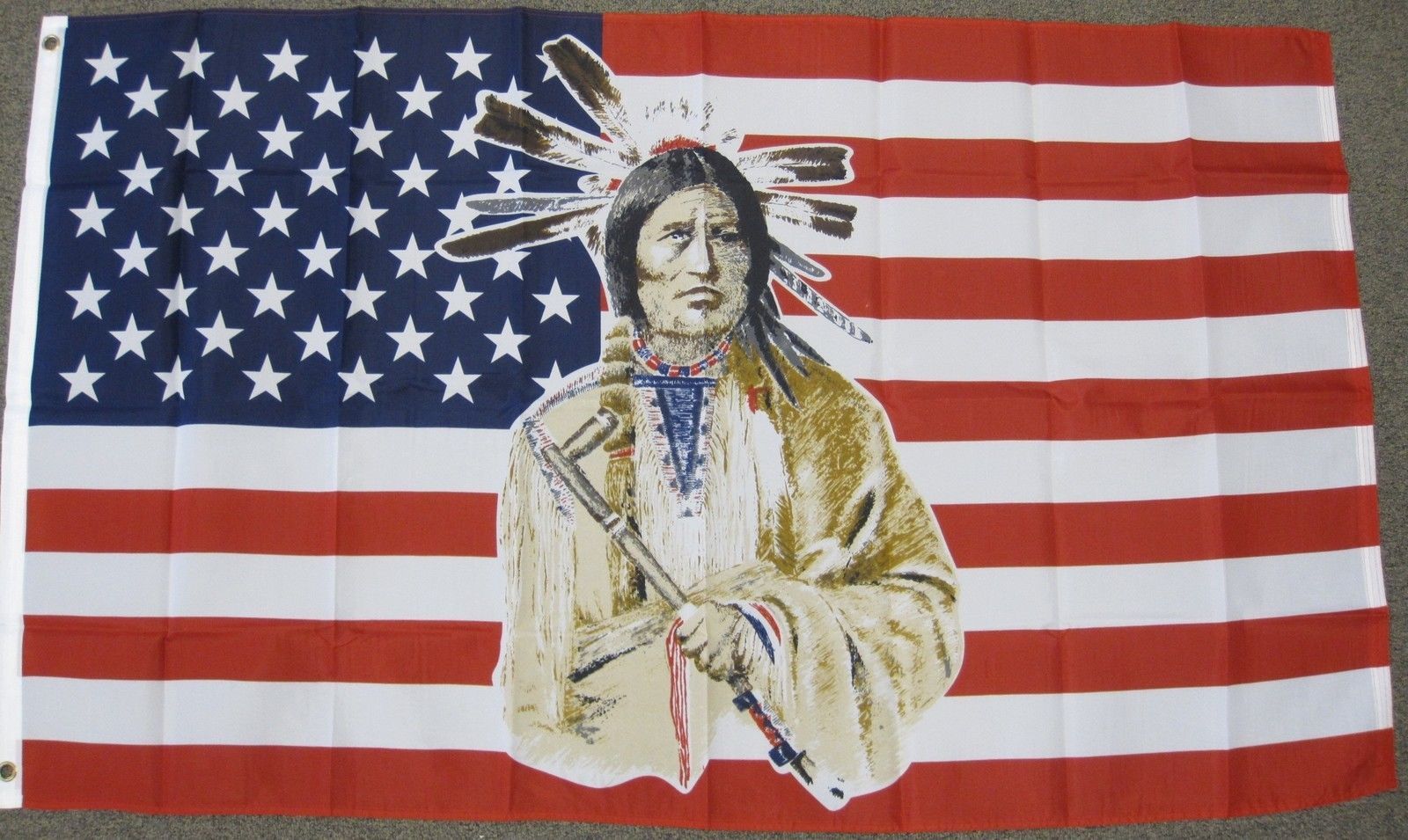 3X5 USA Flag American Flag Indian Native American 3’x5′ Banner FAST USA SHIPPING