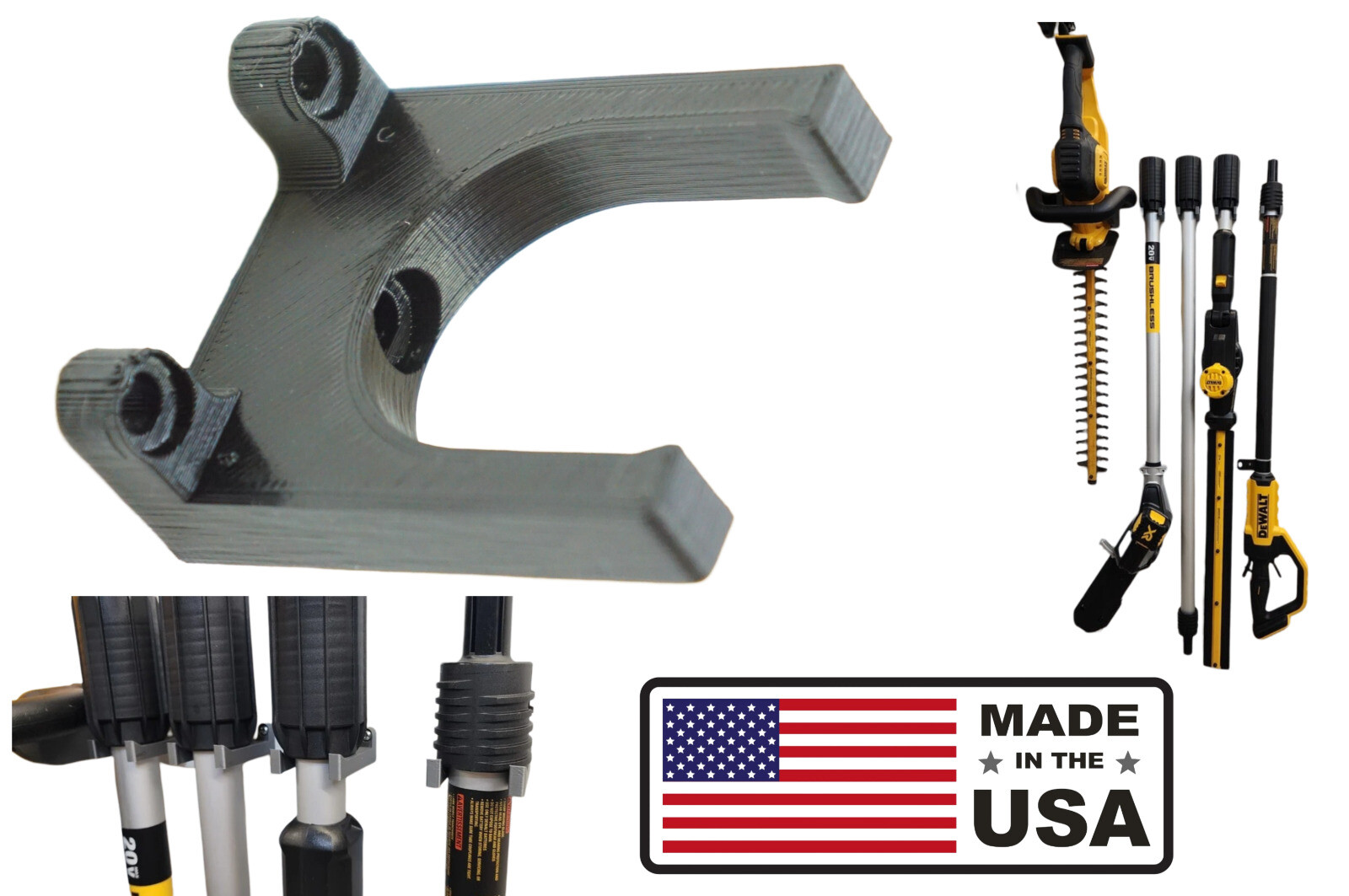 Wall Mount Hanger for DeWalt 20V MAX Trimmer Pole Saw DCPS620, DCPH820, 620M1