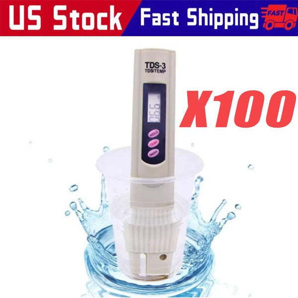 Handheld Water Quality Hardness Purity Digital LCD Meter 0-9990 PPM TDS TDS-3