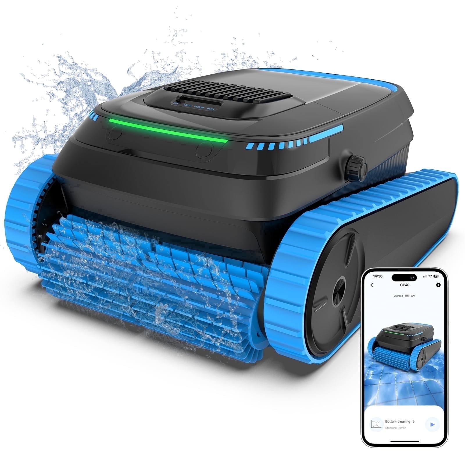 AIRROBO CP40 Cordless Robotic Pool Cleaner with Wall Climbing, 120-Min Runtime,