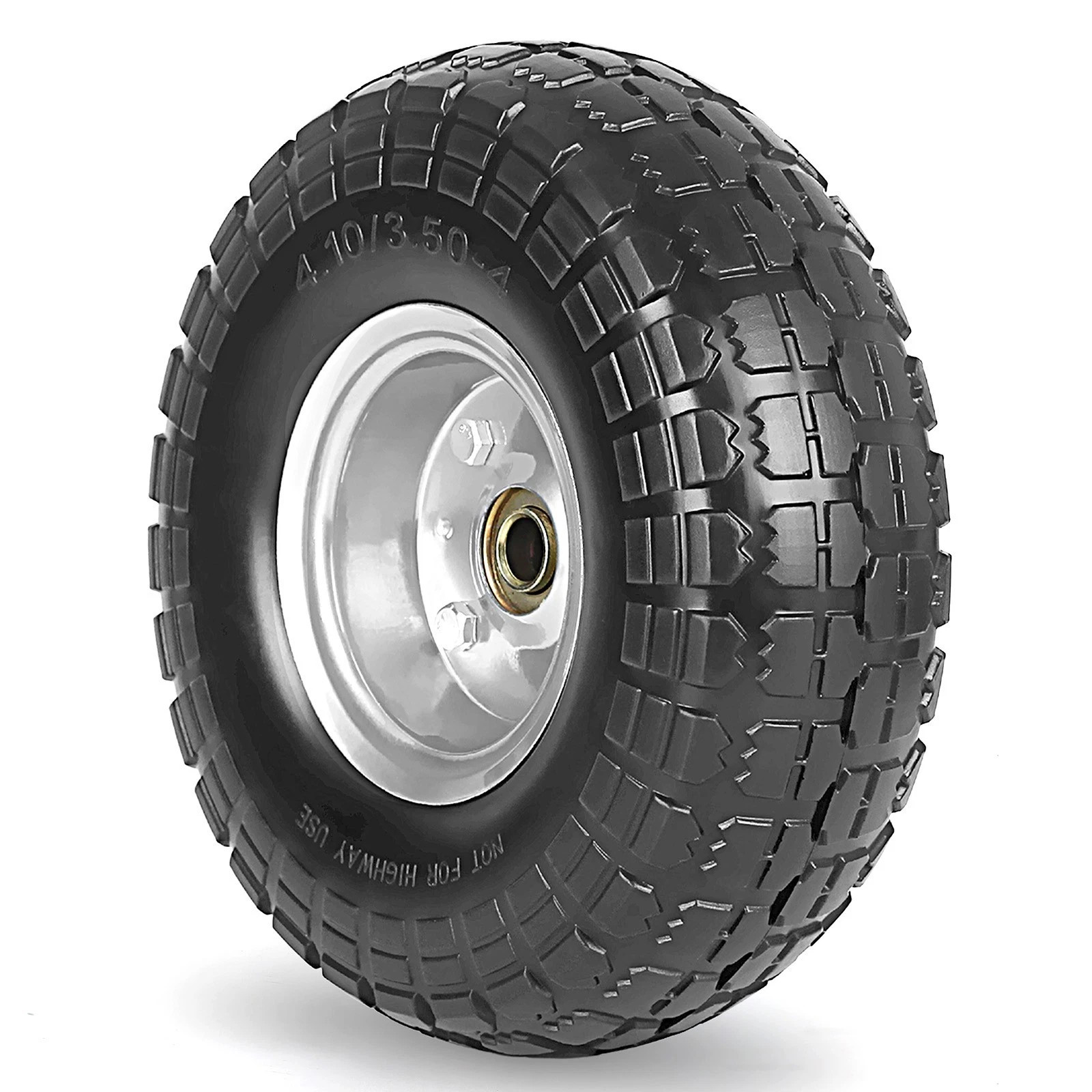 4.10/3.50-4 Tire, 10 Inch Solid Flat Free Tires, Heavy Duty Puncture Proof NEW