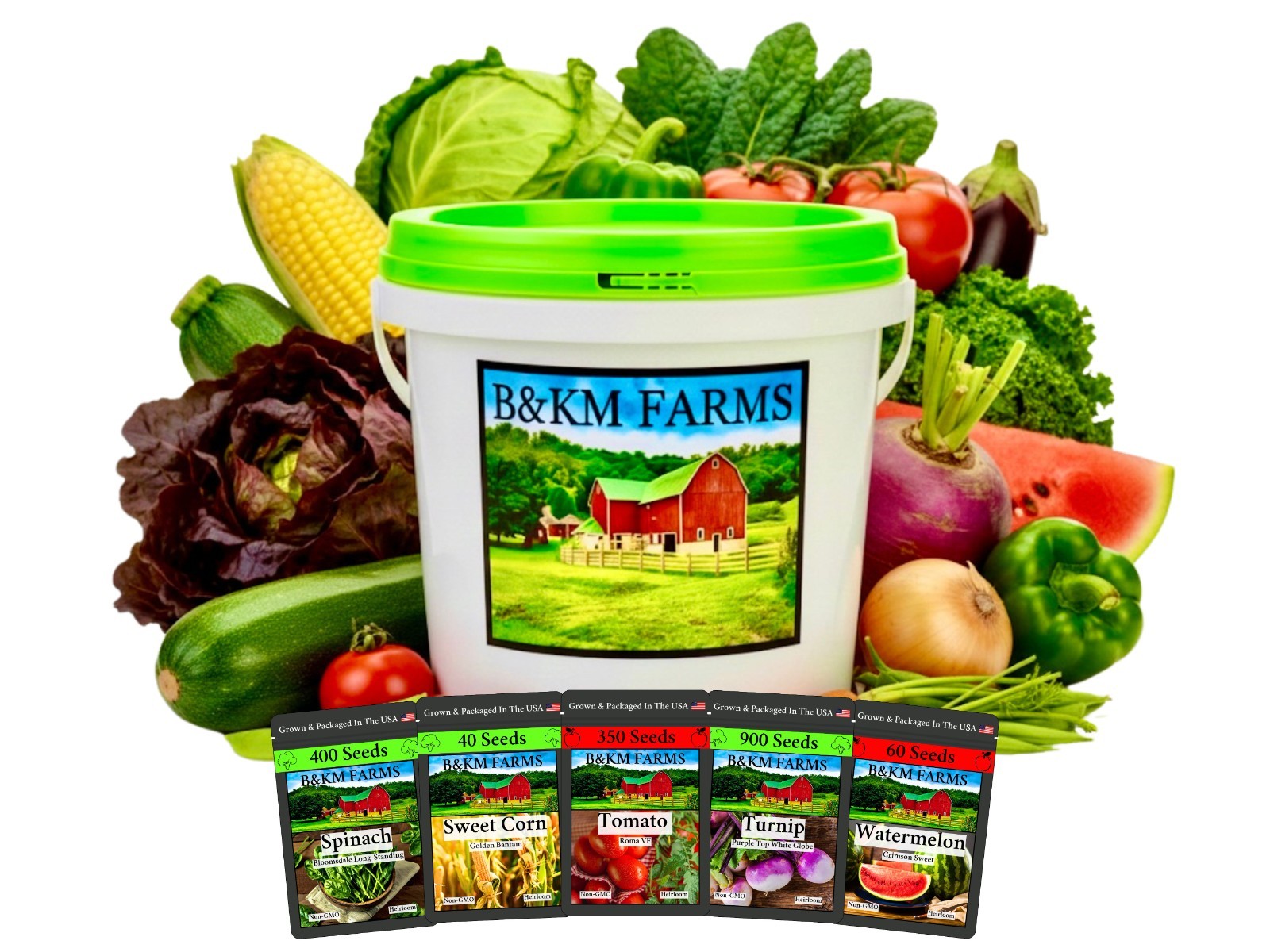 Survival Seed Vault 50,000+ Heirloom Non-GMO Seeds | 50 Varieties | USA Packed