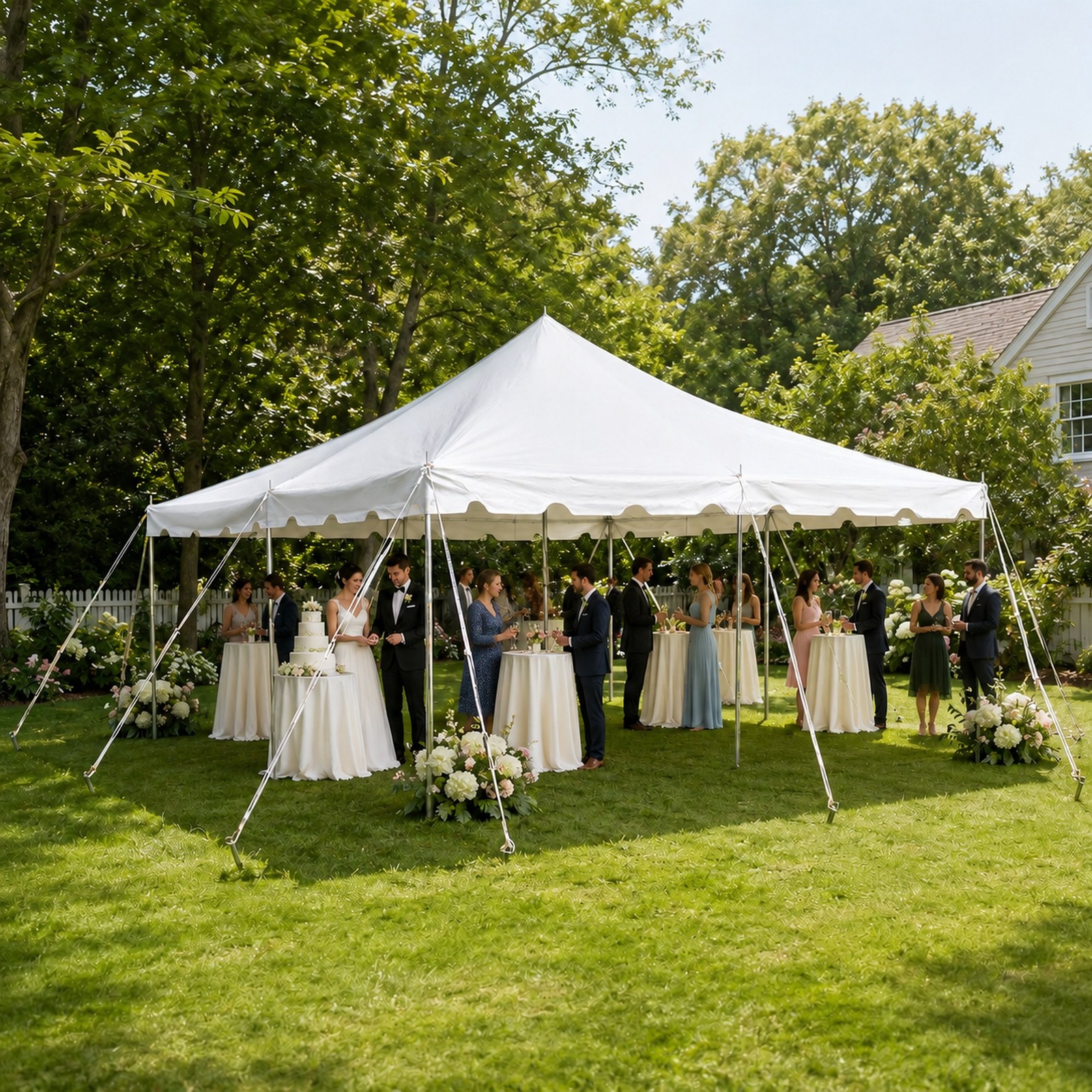 20 x 20 Canopy Party Tent White Commercial Backyard Event Waterproof Gazebo