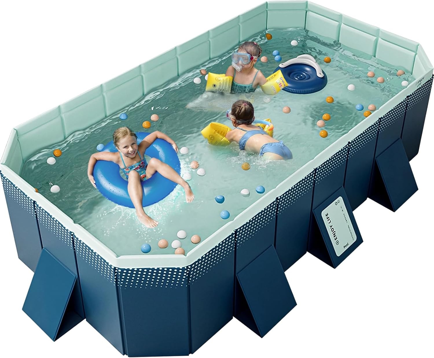 Foldable Summer Swimming Pool For Kids & Adults Garden Outdoor 4 Styles